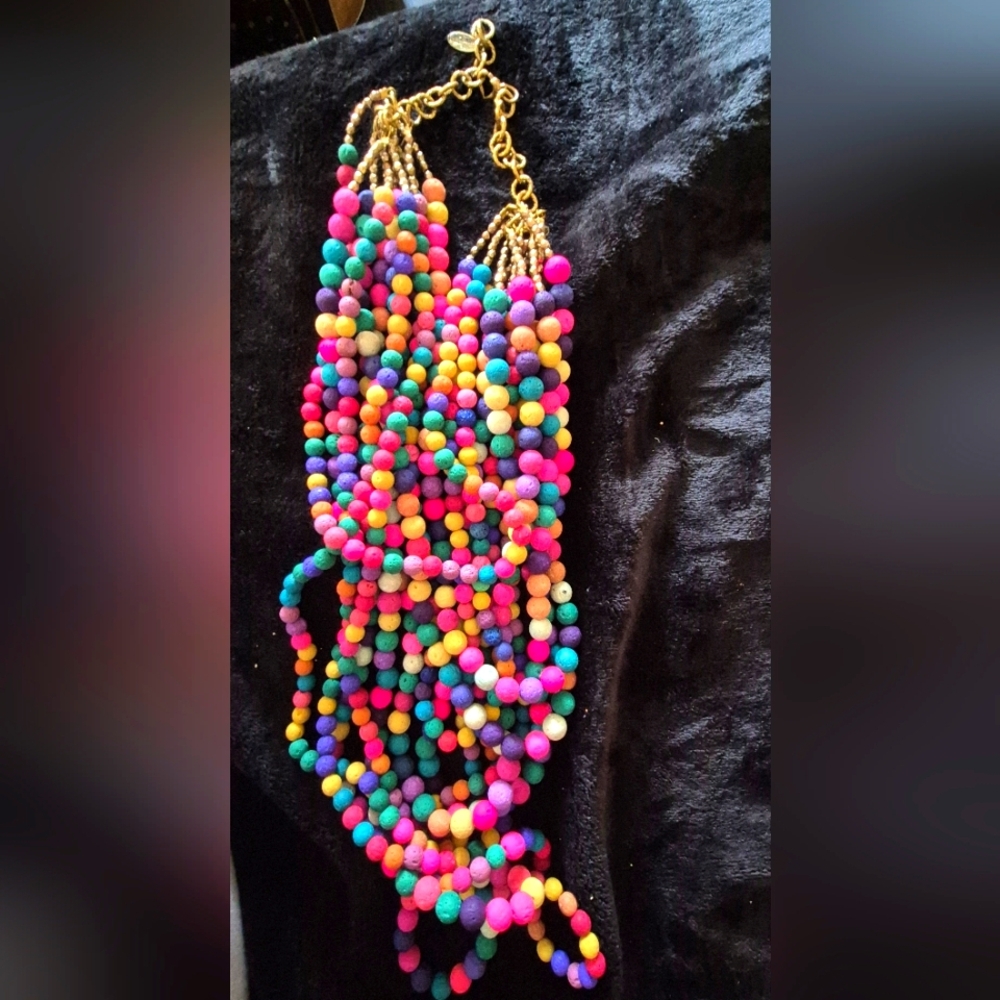 Sassy Jones Vintage Colorful Lava Beaded Necklace